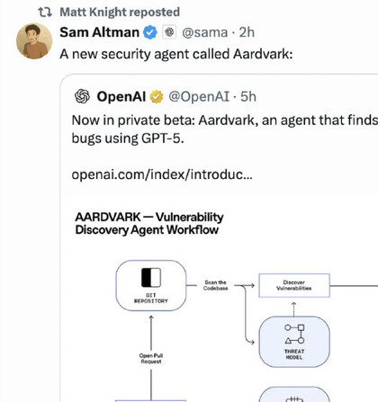 OpenAI推出GPT-5驱动安全代理Aardvark 能自主招Bug