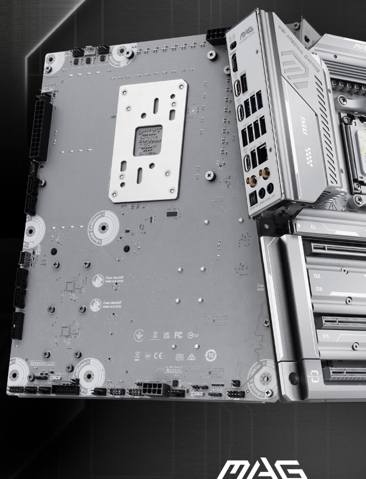 微星银色战斧降临!X870E TOMAHAWK MAX WIFI PZ背插主板上线