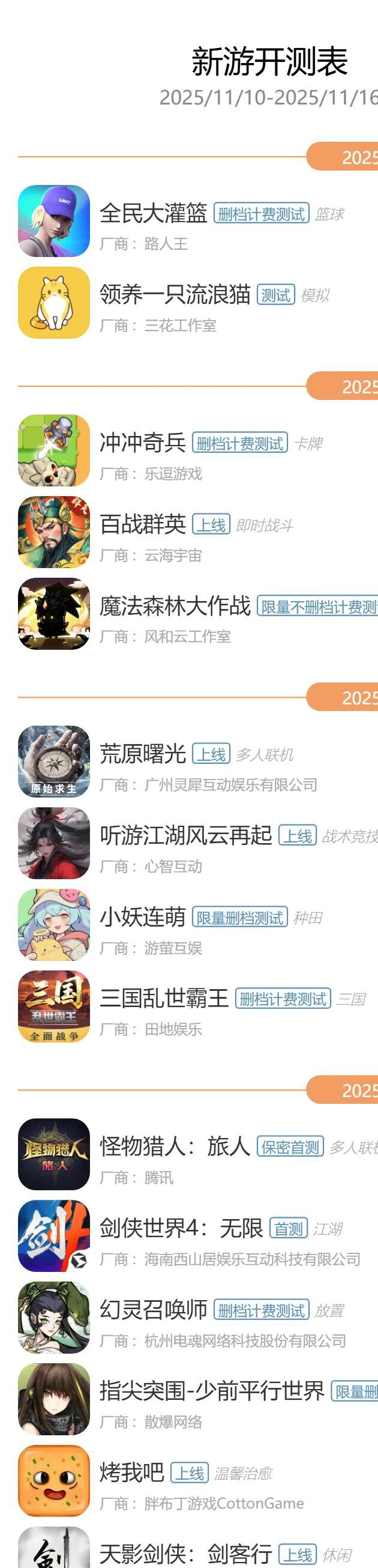 _游戏开测时间表_有妖王角色是哪款网页游戏