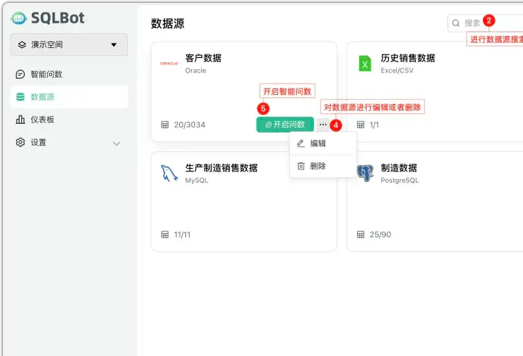 数据源管理页面