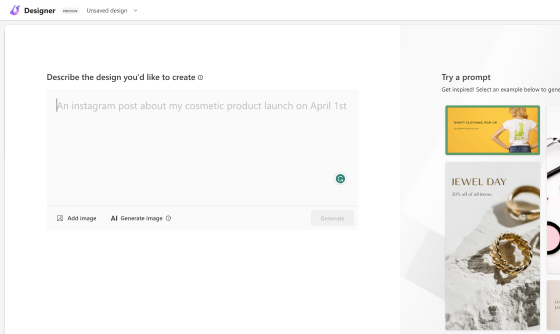 使用Microsoft Designer
