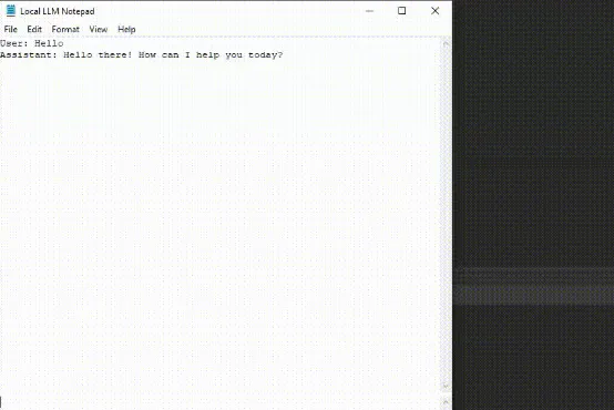 Local LLM Notepad(开源免费本地大语言模型记事本)