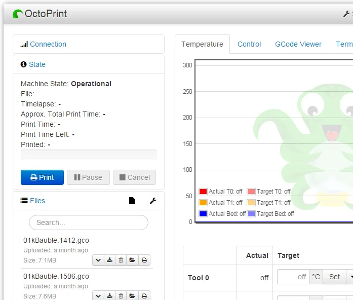 OctoPrint(开源3D打印控制管理软件)