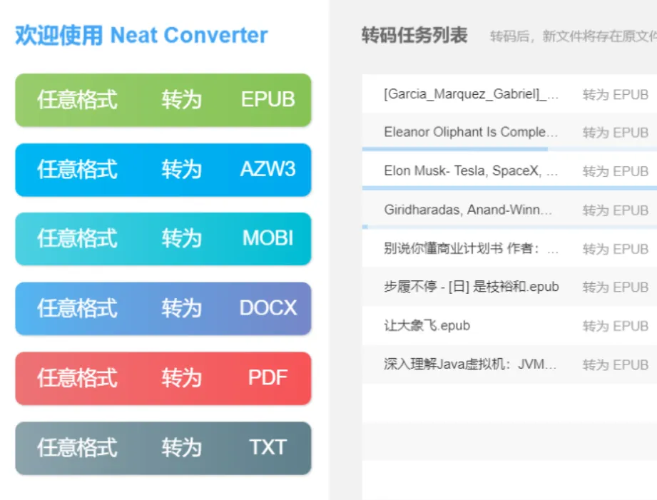 NeatConverter(免费的电子书格式转换器)